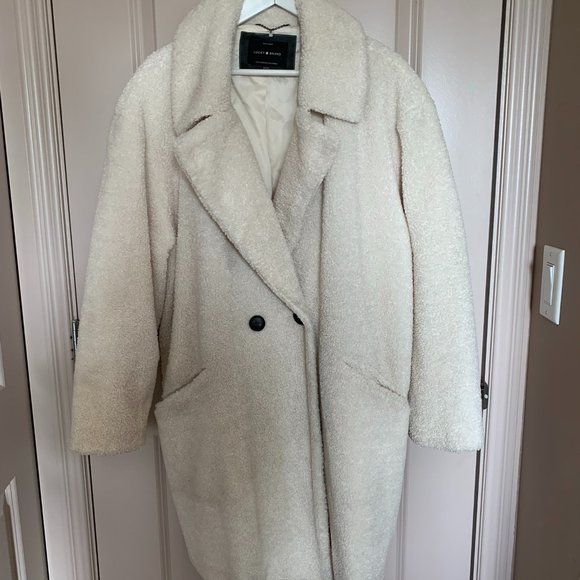 Lucky Brand Double Breasted Faux Teddy Fur Coat 2X - Picture 2 of 12